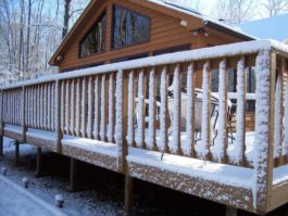 snow covered deck